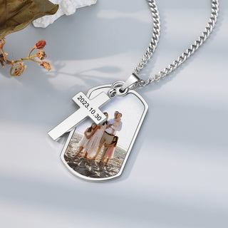 Custom Photo Cross Necklace