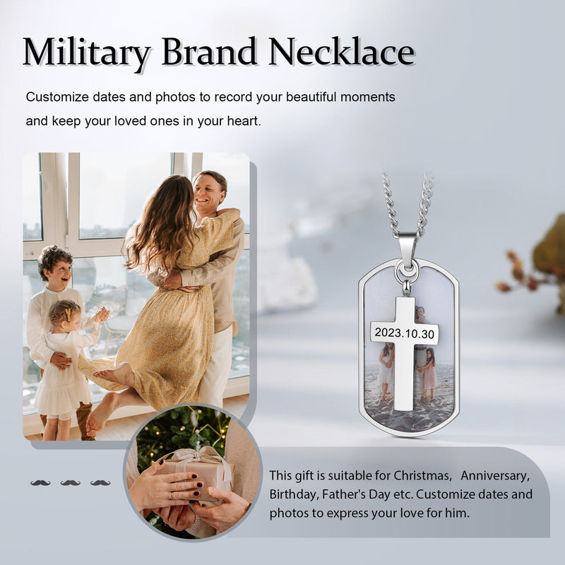 Custom Photo Cross Necklace