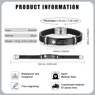 Custom Men Medical Bracelet
