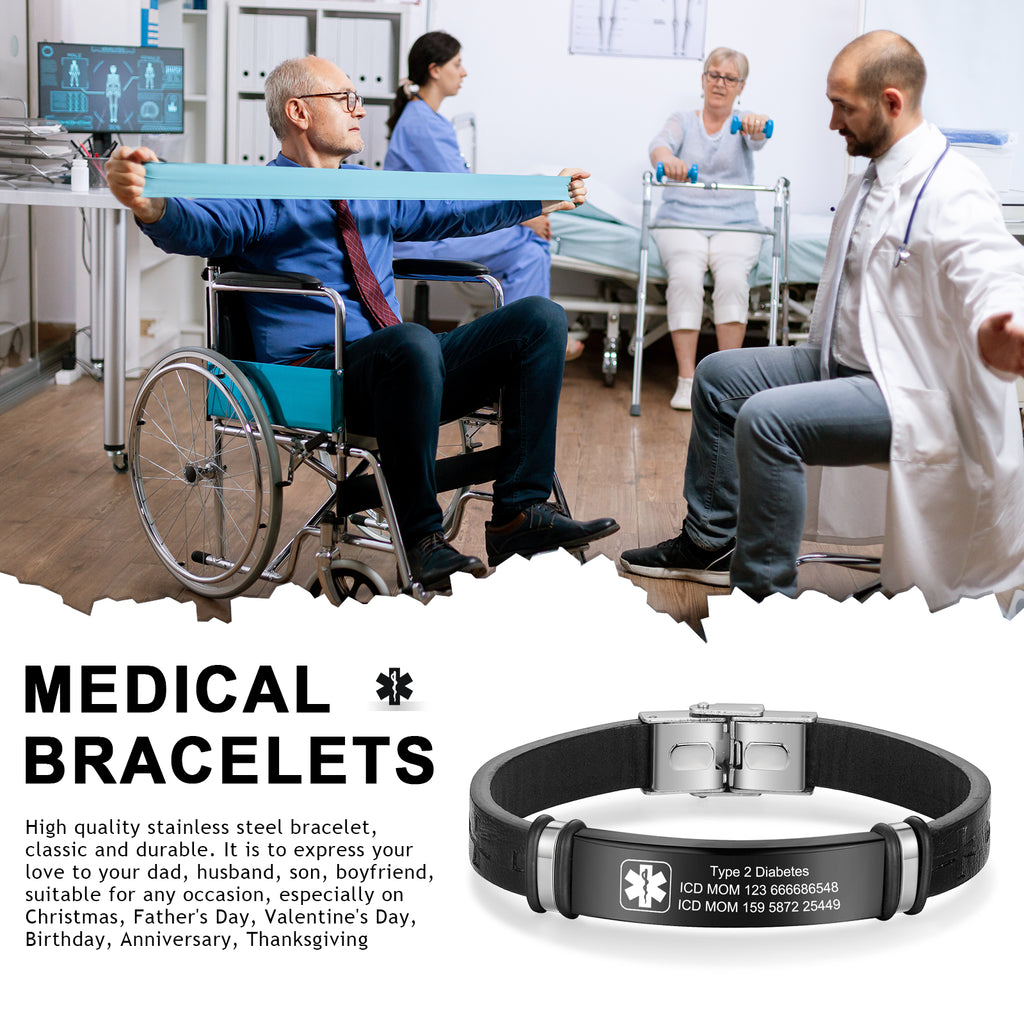 Custom Men Medical Bracelet