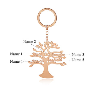 Custom Life Tree Name Keychain