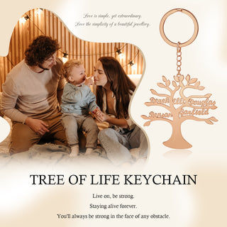 Custom Life Tree Name Keychain