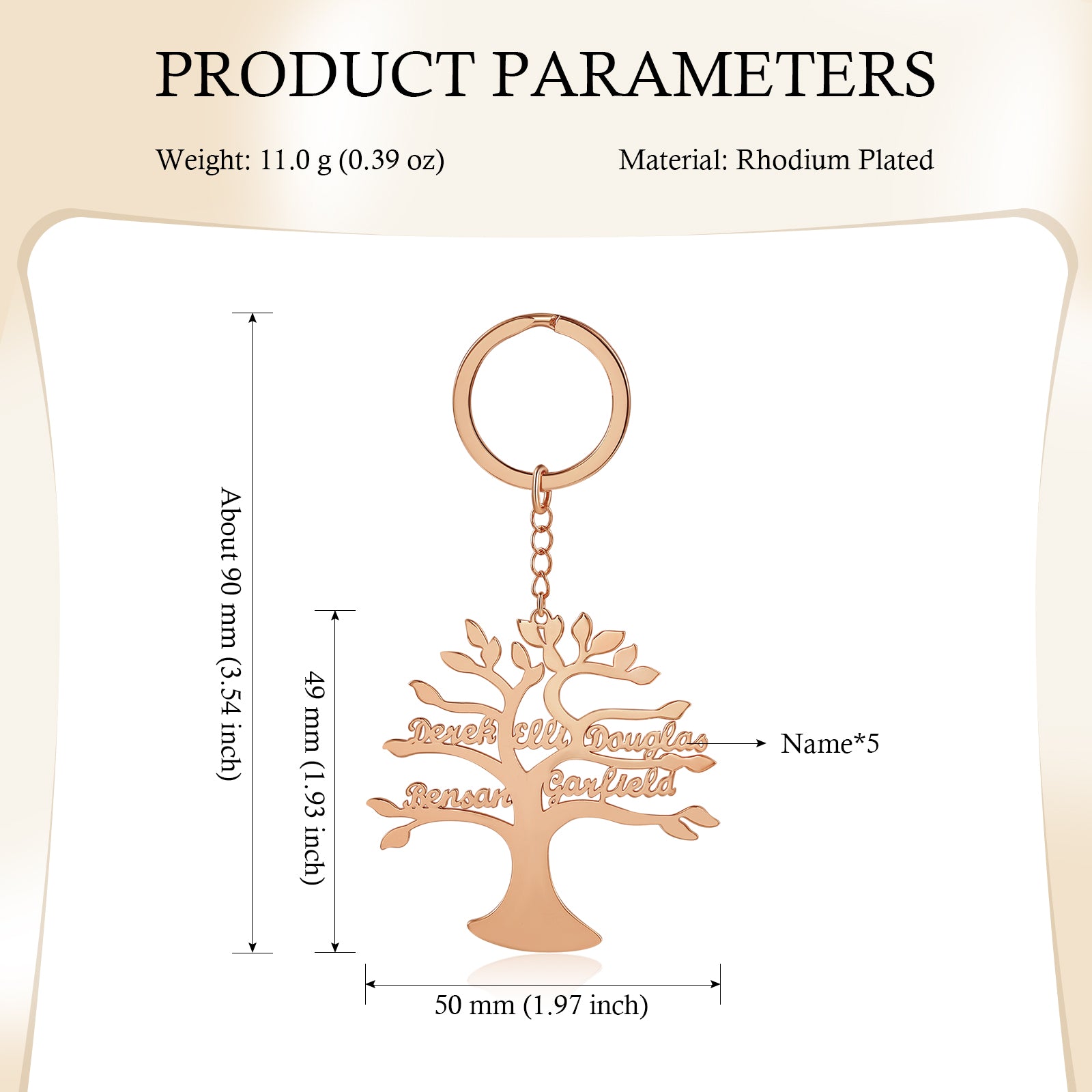 Custom Life Tree Name Keychain