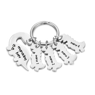 Custom Stainless Steel Name Dinosaur Keychain