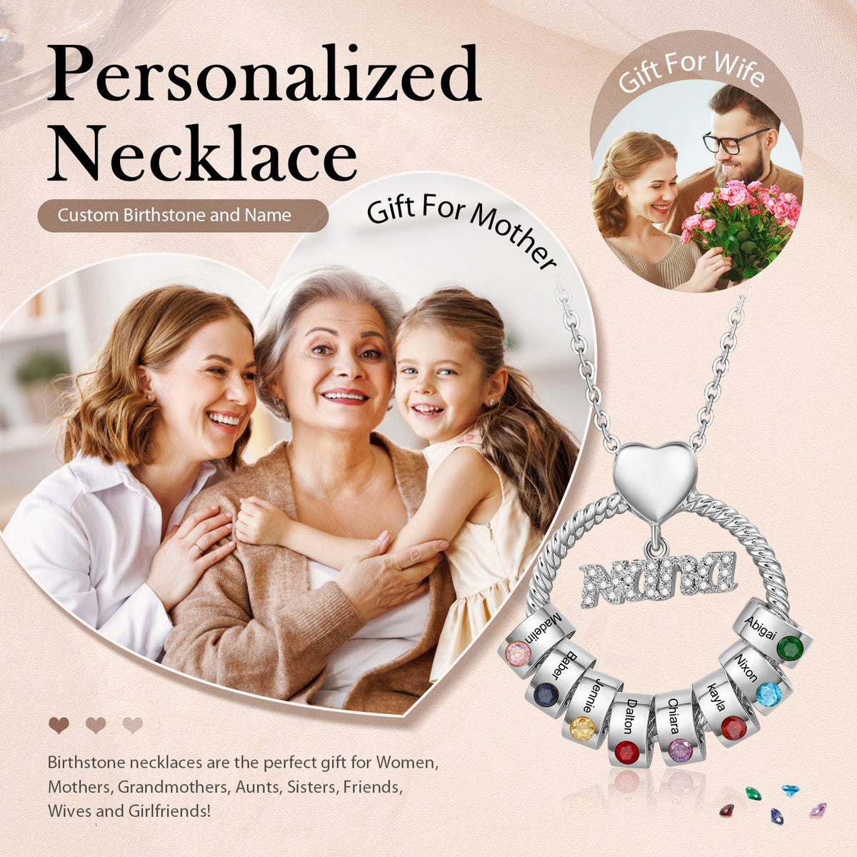 Custom Birthstone Necklace