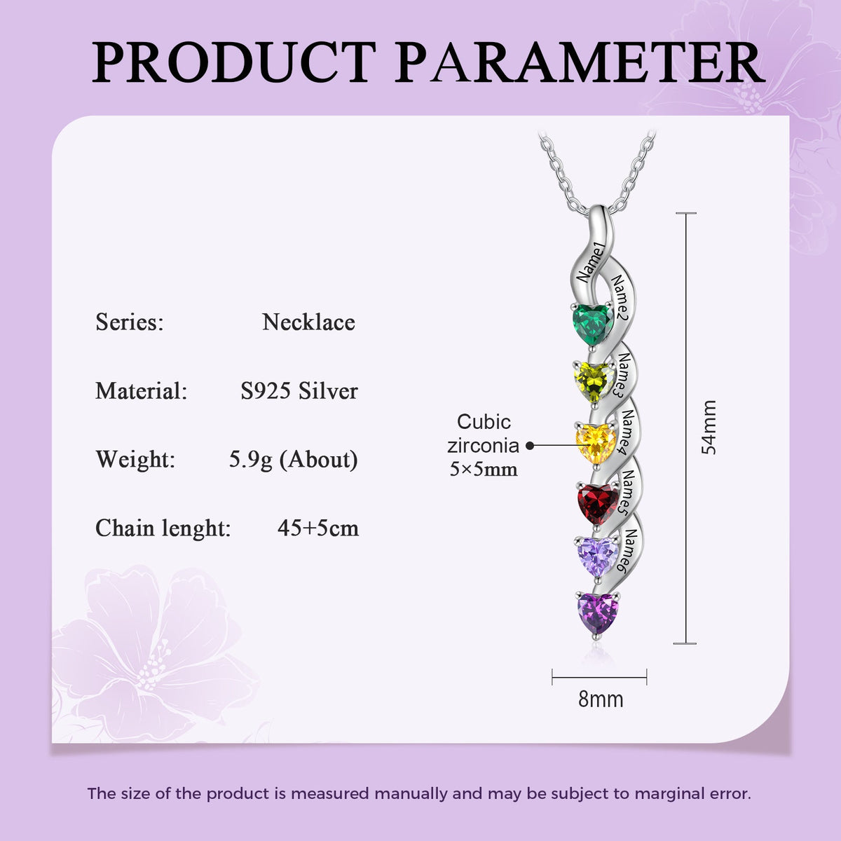 Custom Name Birthstone Necklace