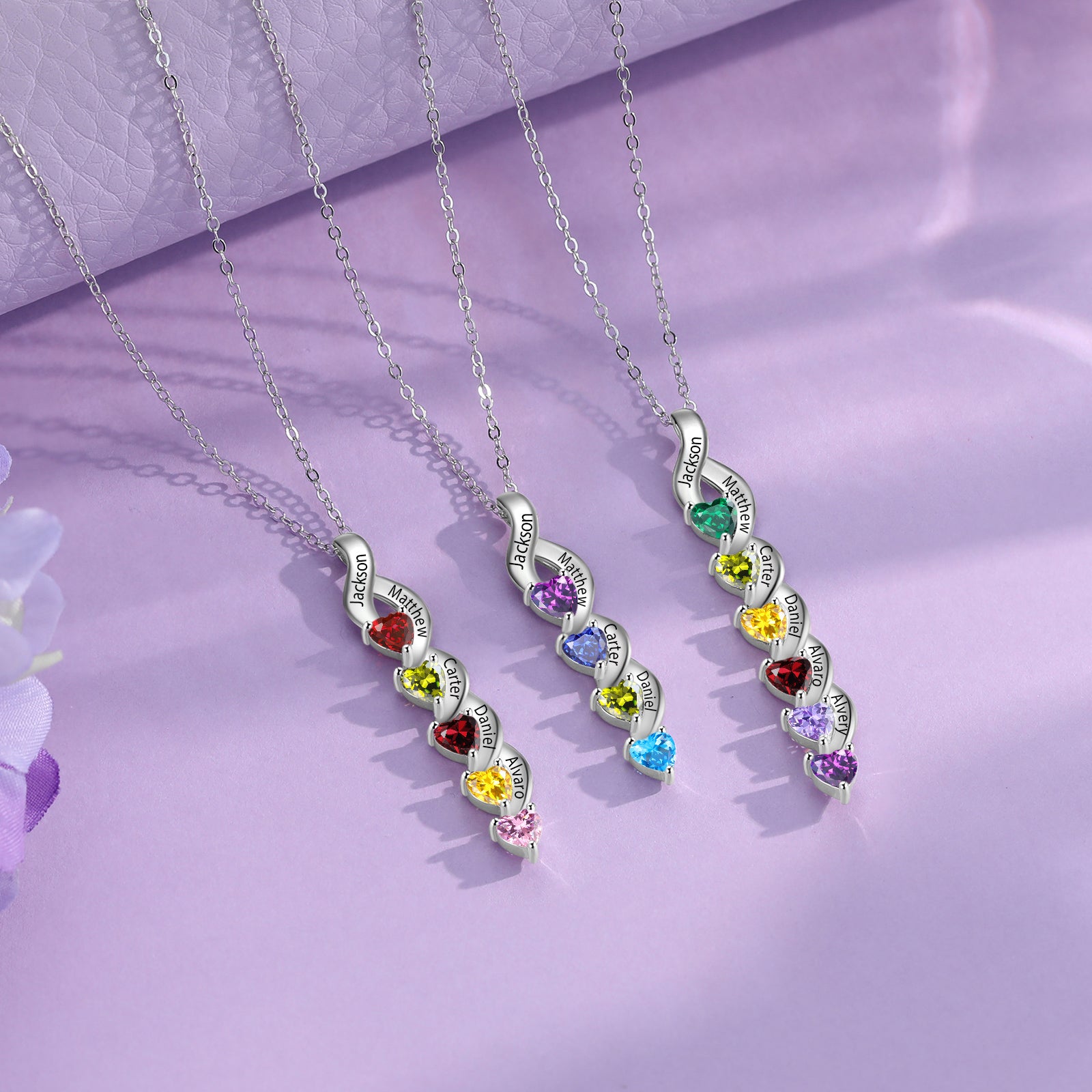 Custom Name Birthstone Necklace