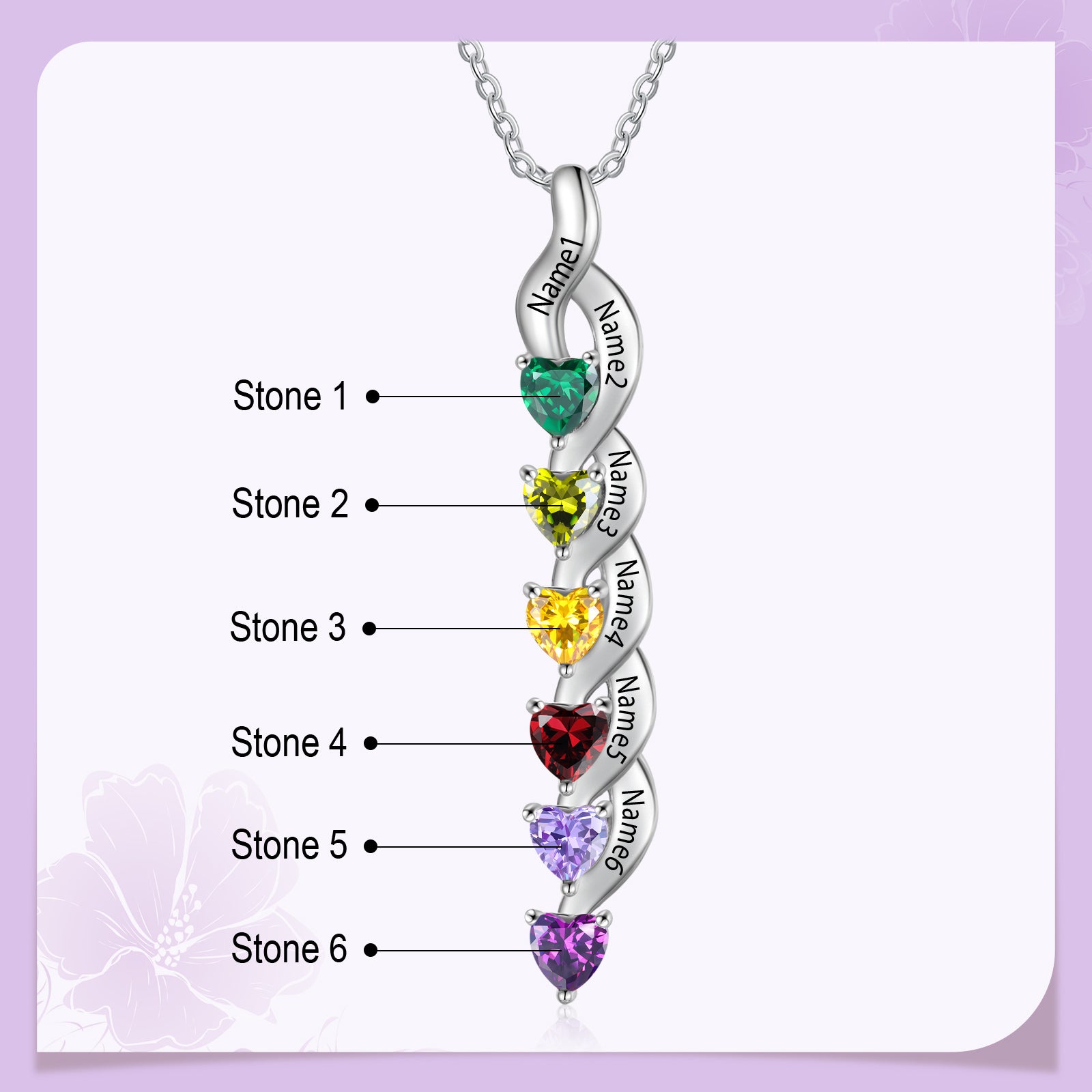 Custom Name Birthstone Necklace