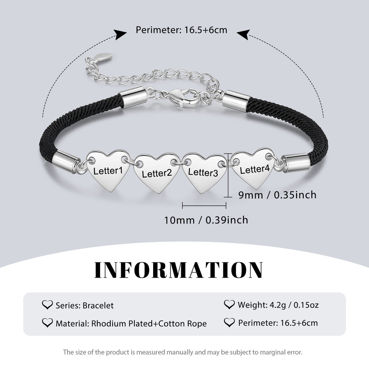 Custom Heart Shaped Bracelet