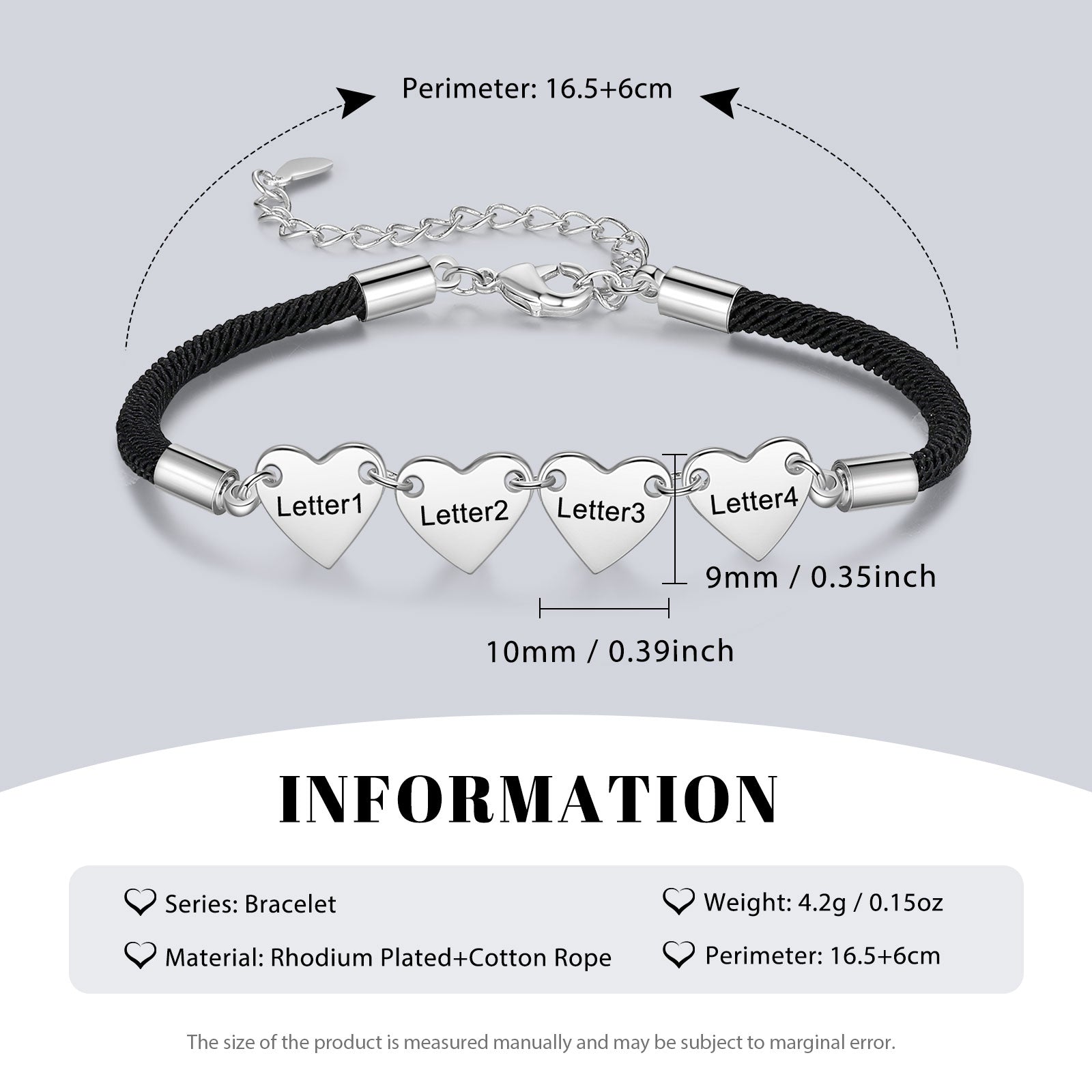 Custom Heart Shaped Bracelet
