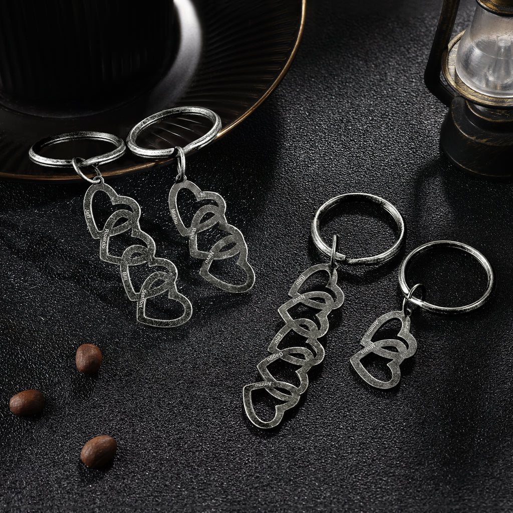 Custom Retro Heart Shaped Keychain