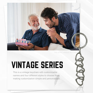 Custom Retro Heart Shaped Keychain