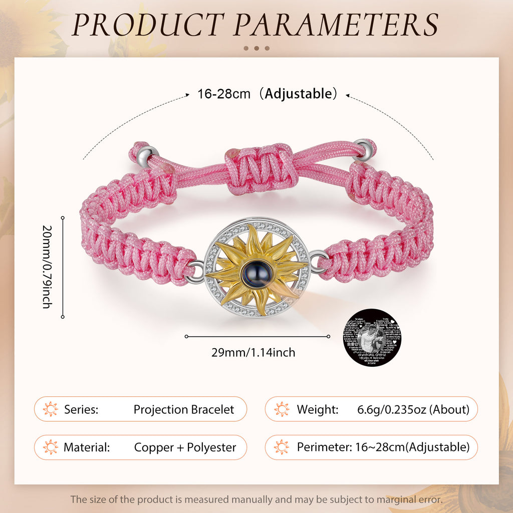 Custom Projection Women Sun Shape Necklace