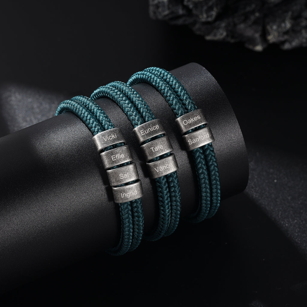 Custom Name Vintage Men Bracelet