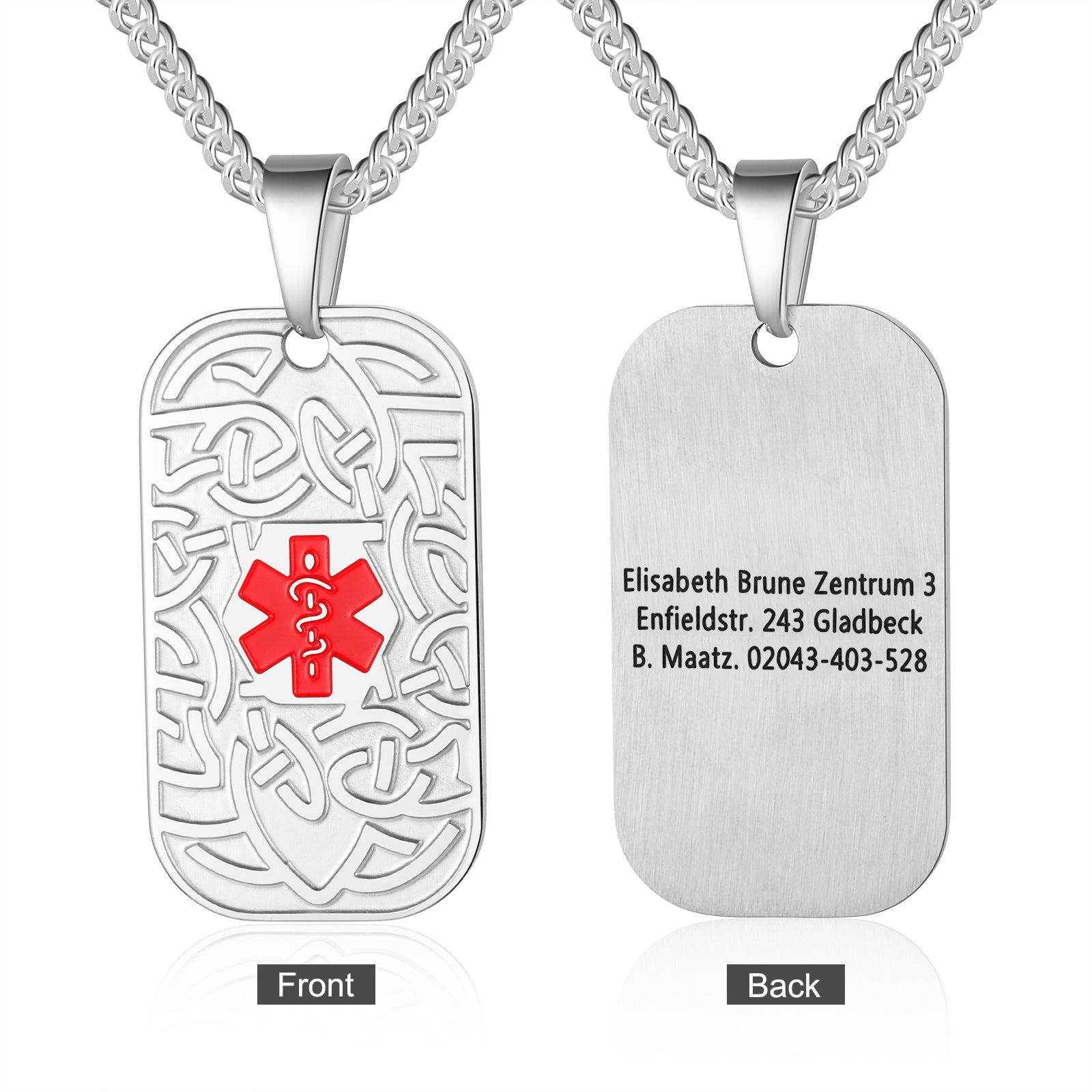 Custom Stainless Steel Medical Necklace