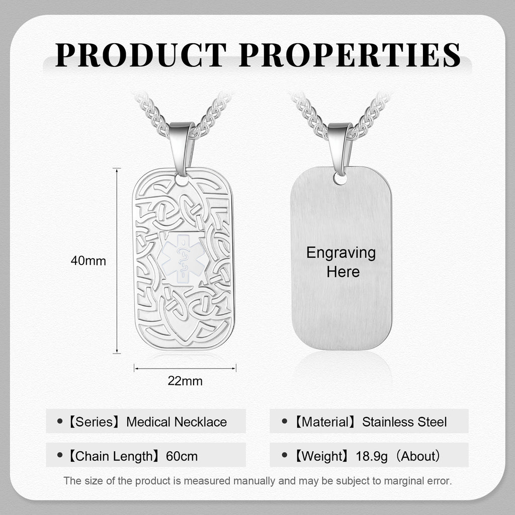 Custom Stainless Steel Medical Necklace