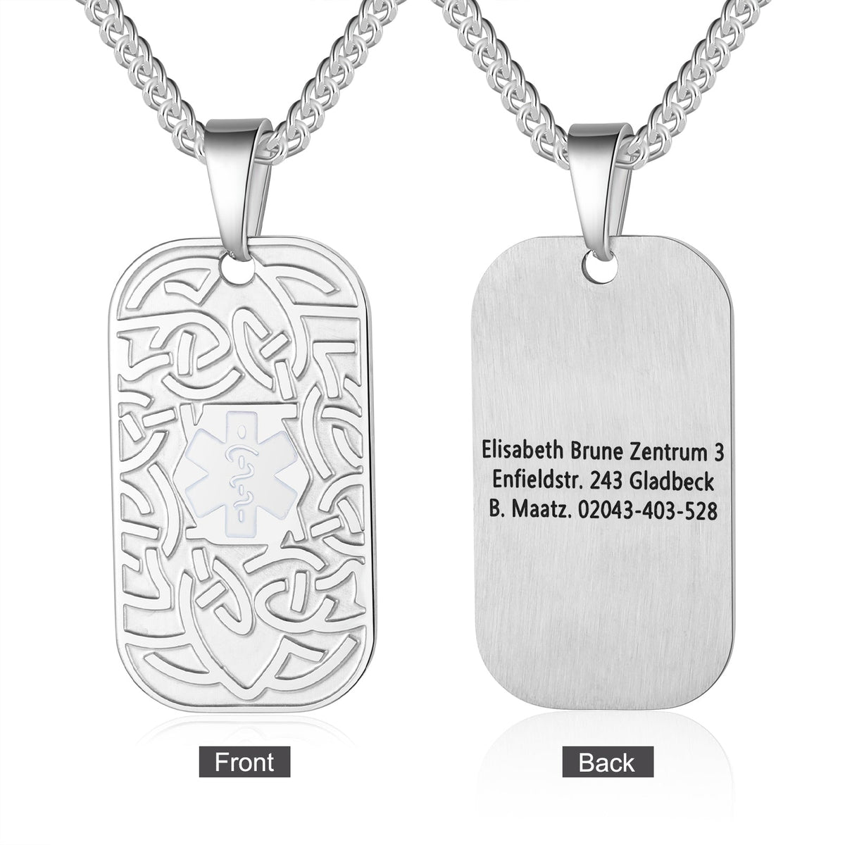 Custom Stainless Steel Medical Necklace