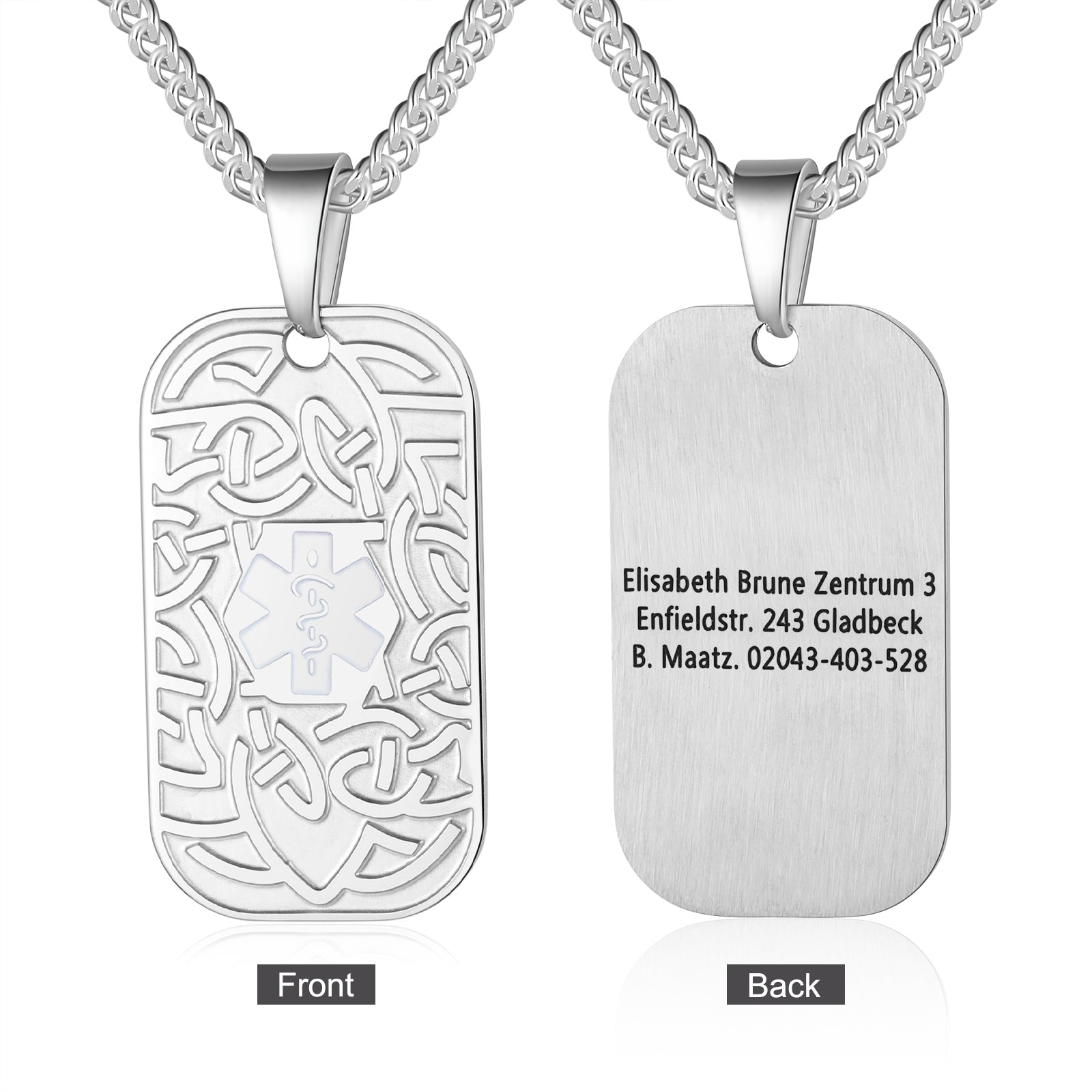 Custom Stainless Steel Medical Necklace