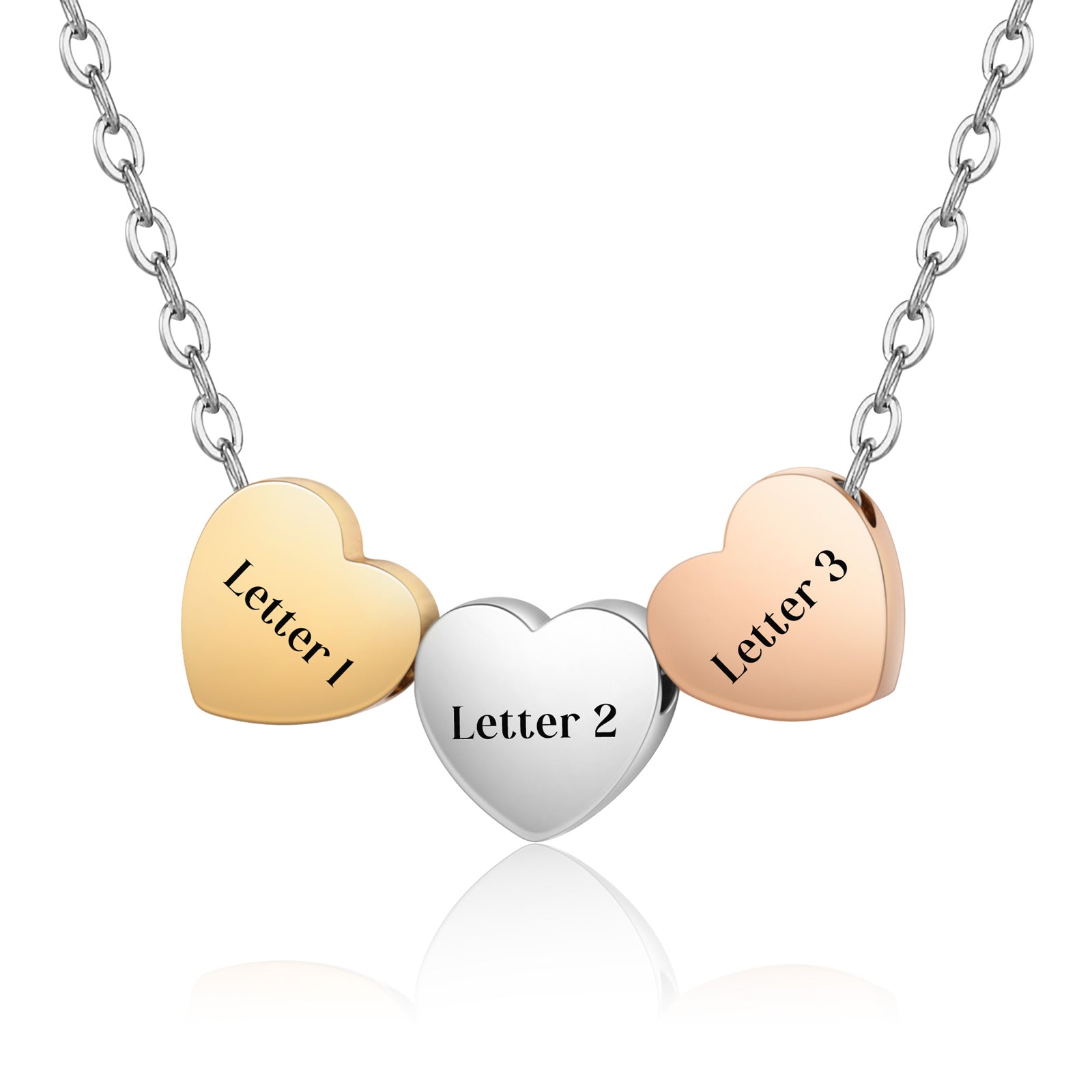 Custom Stainless Steel Heart Letter Necklace