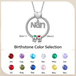 Custom Birthstone Round Necklace