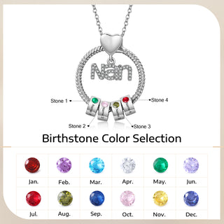 Custom Birthstone Round Necklace