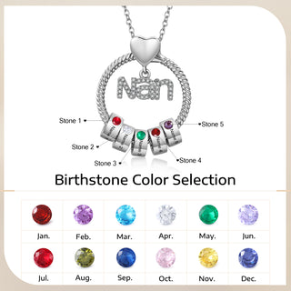 Custom Birthstone Round Necklace