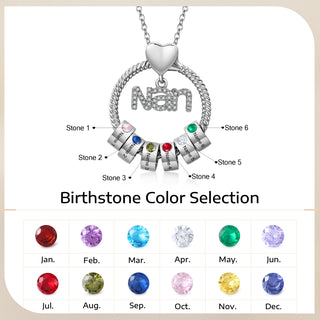 Custom Birthstone Round Necklace