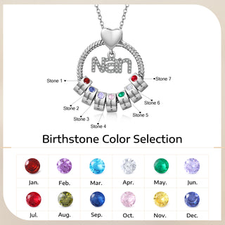Custom Birthstone Round Necklace