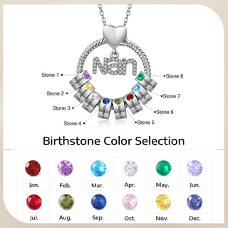 Custom Birthstone Round Necklace