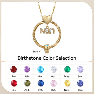Custom Birthstone Round Necklace