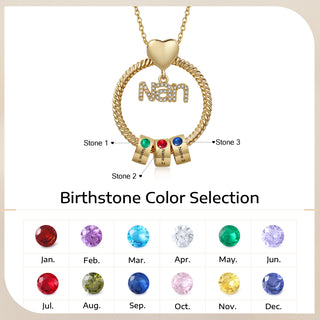 Custom Birthstone Round Necklace