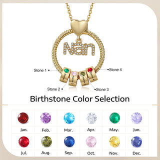 Custom Birthstone Round Necklace