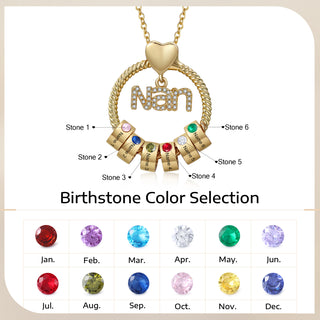Custom Birthstone Round Necklace