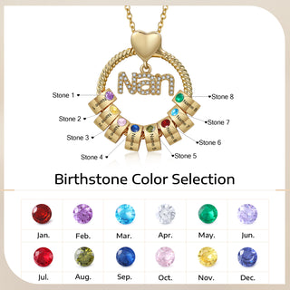 Custom Birthstone Round Necklace