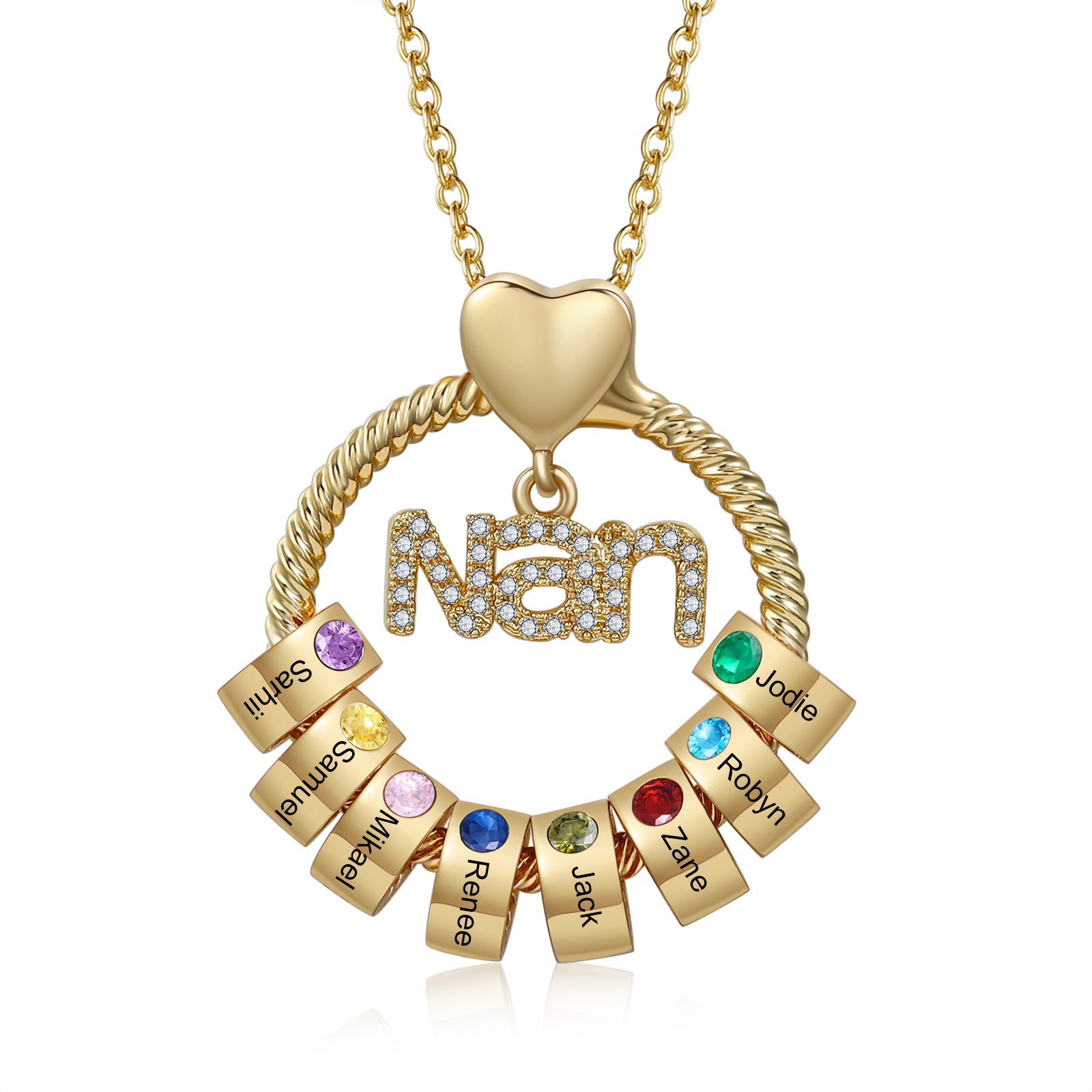 Custom Birthstone Round Necklace
