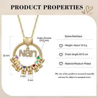 Custom Birthstone Round Necklace