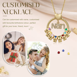 Custom Birthstone Round Necklace