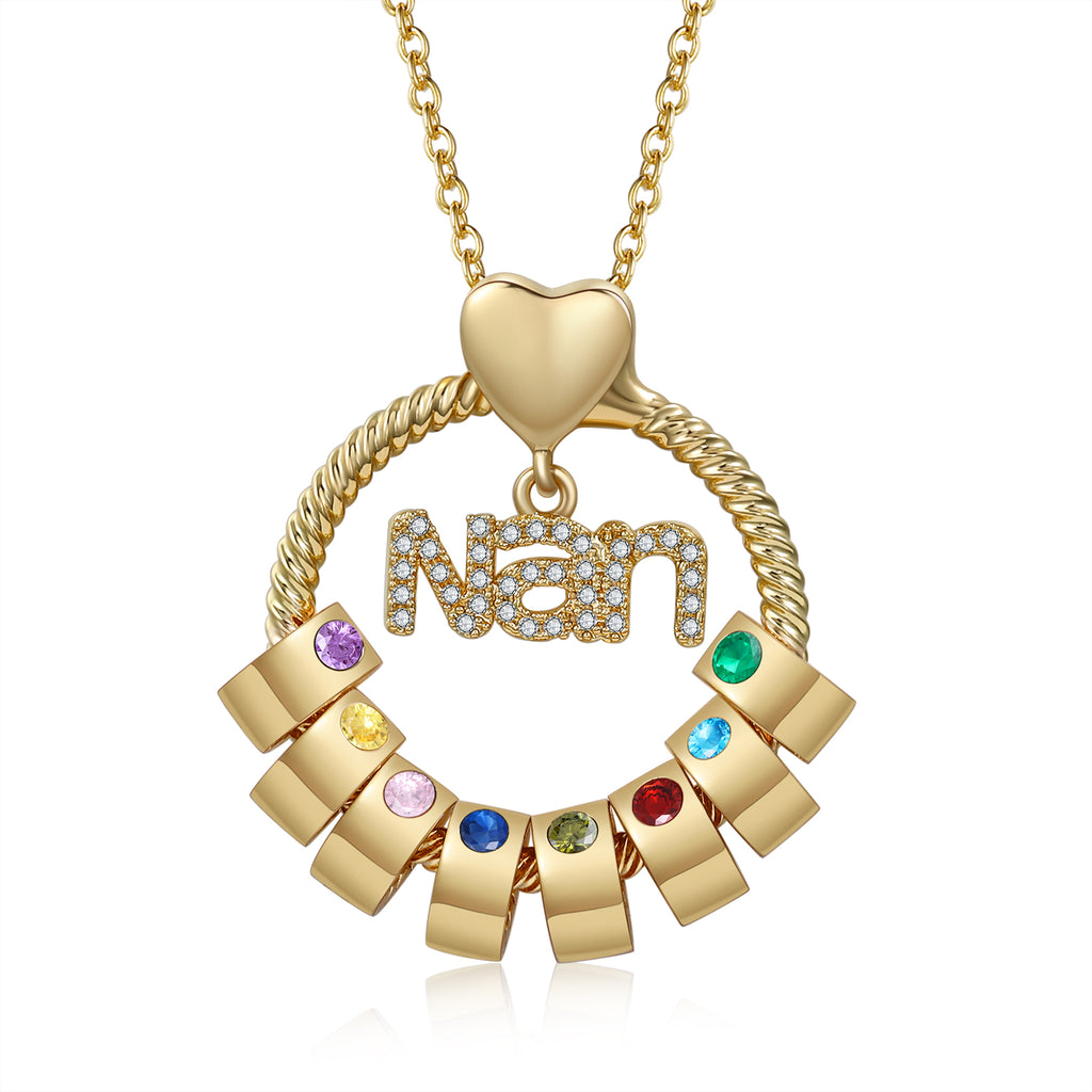 Custom Birthstone Round Necklace