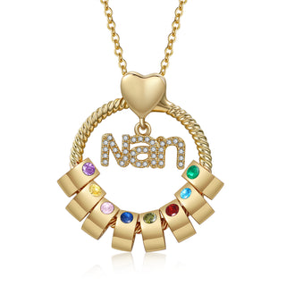 Custom Birthstone Round Necklace