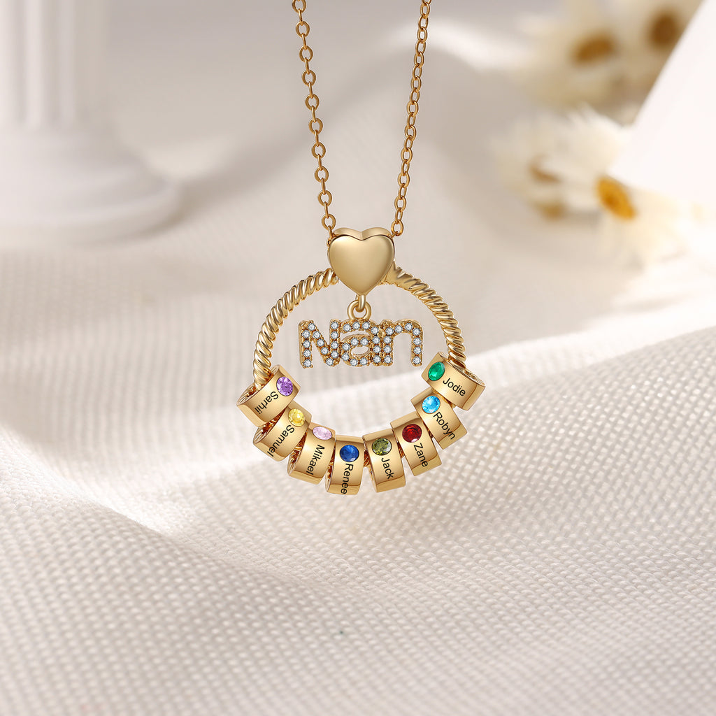Custom Birthstone Round Necklace