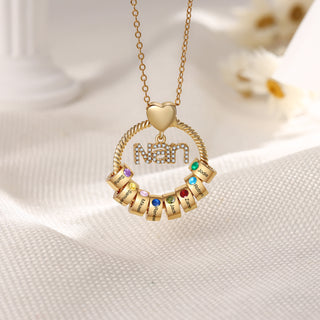 Custom Birthstone Round Necklace