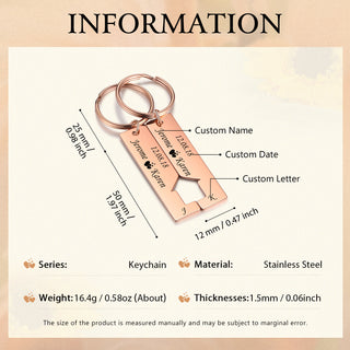 Custom Name Letter Stainless Steel Couple Keychain