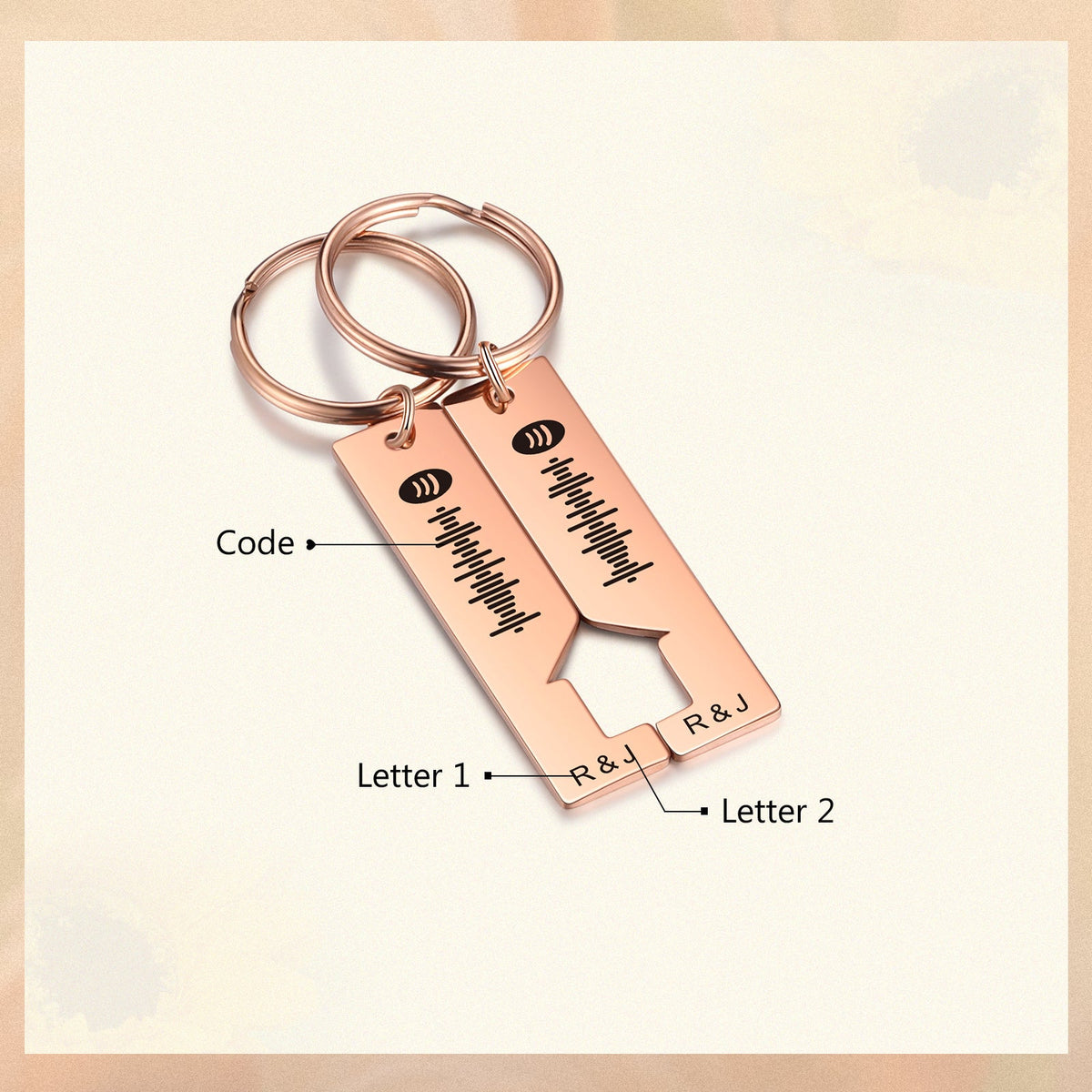 Custom Letter Stainless Steel Keychain