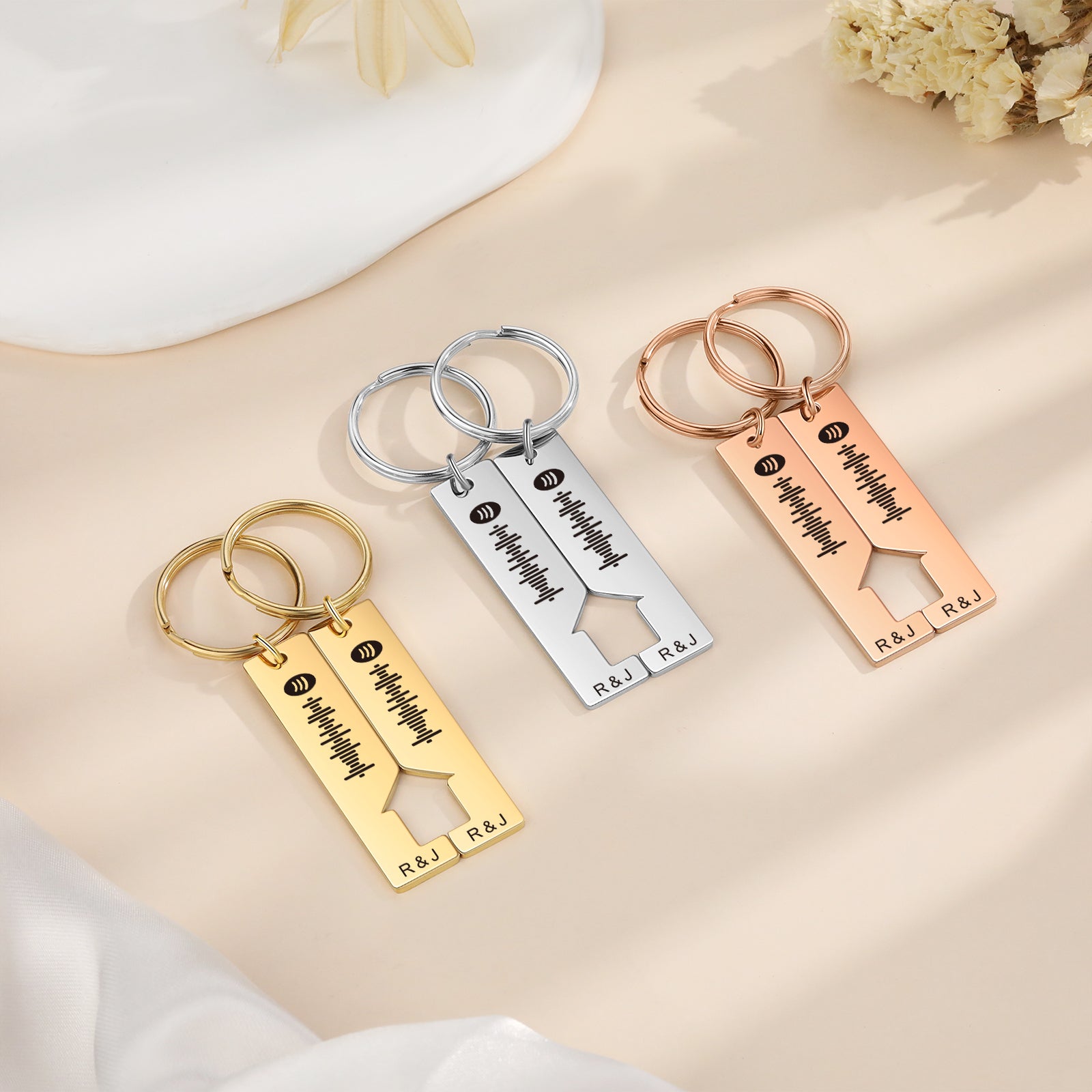 Custom Letter Stainless Steel Keychain