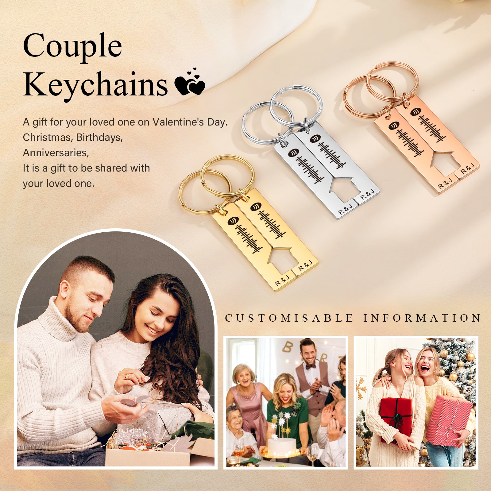 Custom Letter Stainless Steel Keychain