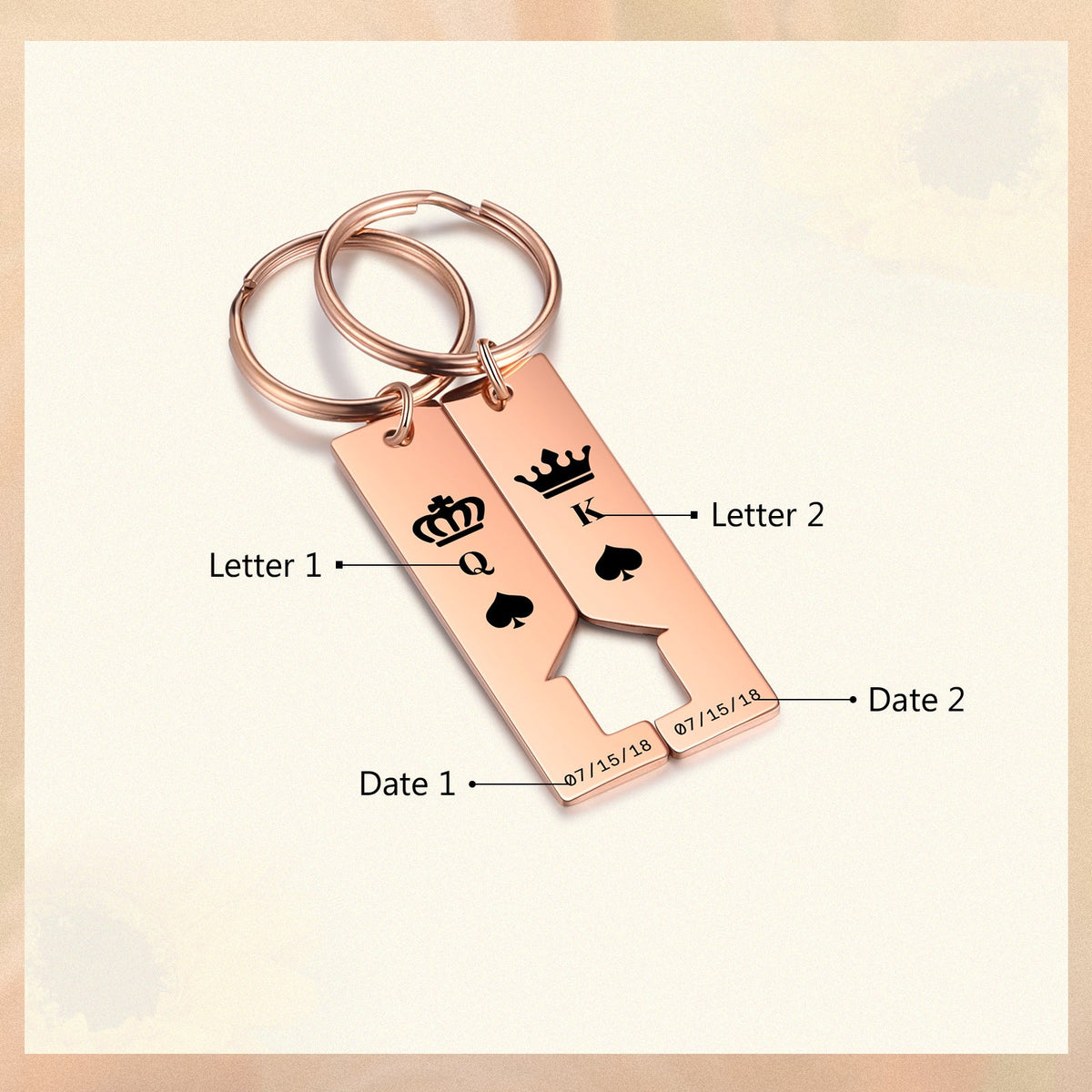 Custom Stainless Steel Couple Keychain