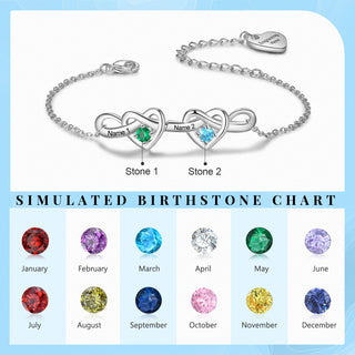 Custom Birthstone Heart Bracelet