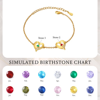 Custom Birthstone Heart Bracelet