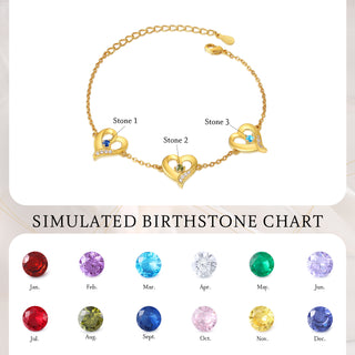Custom Birthstone Heart Bracelet