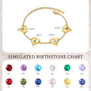 Custom Birthstone Heart Bracelet